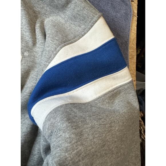 Vintage Lowe’s Motor Speedway Grey Stripe Hoodie Blue puffer lined Jacket 2XL - Picture 4 of 9